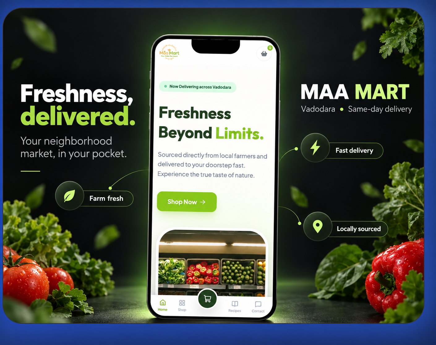 Maa Mart grocery delivery app showcase
